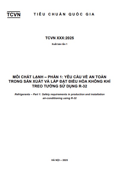 Dự thảo: Tiêu chuẩn quốc gia: Môi chất lạnh - Phần 1